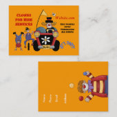Visitekaartje Clown voor Hire Party Kinder (Voorkant / Achterkant)