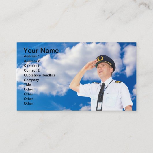 Visitekaartje "commerciële piloot" (Voorkant)