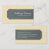 VISITEKAARTJE Cool Chevron Stripe bord geel grijs (Voorkant / Achterkant)