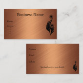 Visitekaartje Copper Black Bloemen Abstract (Voorkant / Achterkant)