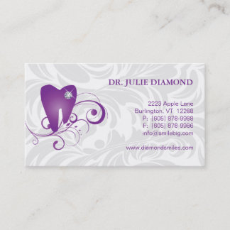 Visitekaartje Diamond Tooth Logo Paars 2 Afsprakenkaartje