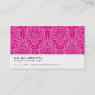 VISITEKAARTJE eenvoudig modern Damask Fuschia roze