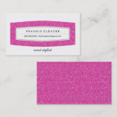 VISITEKAARTJE eenvoudige moderne panel hot pink gl (Voorkant / Achterkant)