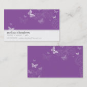 VISITEKAARTJE eenvoudige schattige vlinder violet  (Voorkant / Achterkant)