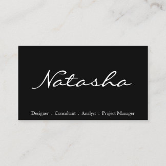 Visitekaartje Elegant Black and White Script Font