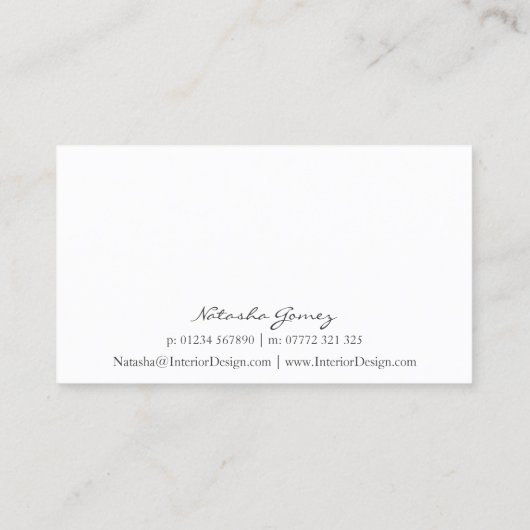 Visitekaartje Elegant Black and White Script Font (Achterkant)