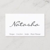 Visitekaartje Elegant Black and White Script Font (Voorkant)