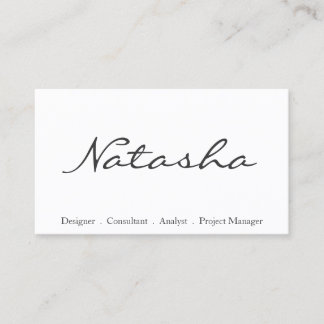Visitekaartje Elegant Black and White Script Font
