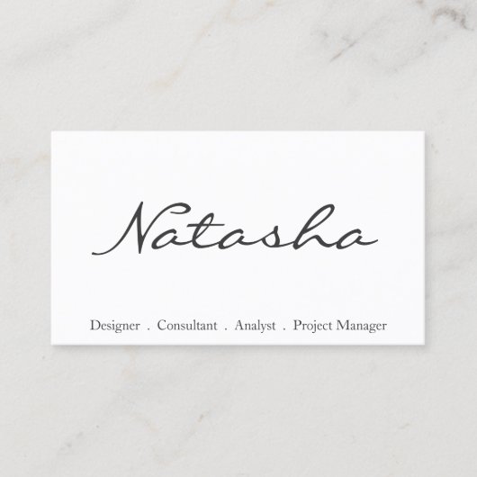 Visitekaartje Elegant Black and White Script Font (Voorkant)