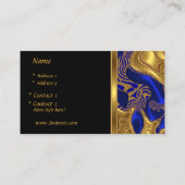 Visitekaartje Elegant Exotic Blue Gold Abstract (Achterkant)