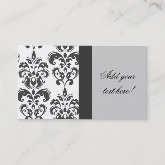 Visitekaartje Elegant Grey Damask Pattern (Voorkant)