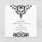 VISITEKAARTJE Elegant Stijlvol Damask Zwart Wit (Achterkant)
