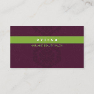 VISITEKAARTJE Elegante Finesse Plum Lime Green