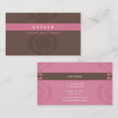 VISITEKAARTJE elegante finesse roze mocha bruin (Voorkant / Achterkant)