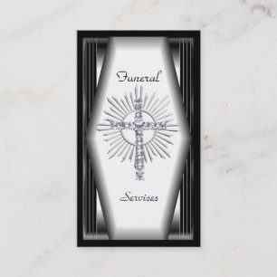 Visitekaartje Elegante Rouwdienst Chrome Elit