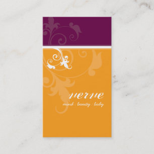 VISITEKAARTJE Elegante Verve gebladerte oranje pru
