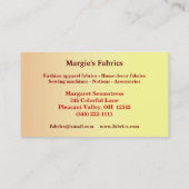 Visitekaartje Fabric Store (Achterkant)