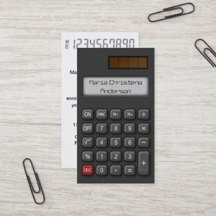 Visitekaartje financiële rekenmachine (zwart)