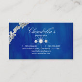 Visitekaartje Floral Blue Silver Diamonds (Achterkant)