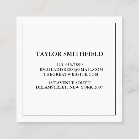 Visitekaartje Floral Fine Line (Achterkant)