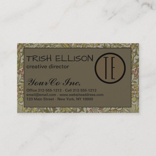 Visitekaartje  Floral Soft Custom Sjabloon (Voorkant)