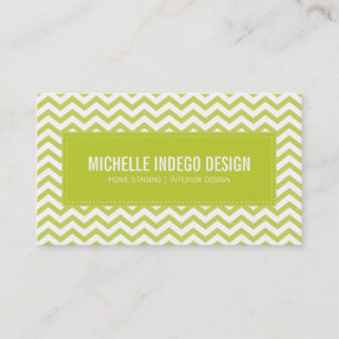 VISITEKAARTJE Fresh Chevron Pattern Lime Green