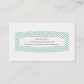 VISITEKAARTJE frisse chevron patroon panel mint (Achterkant)