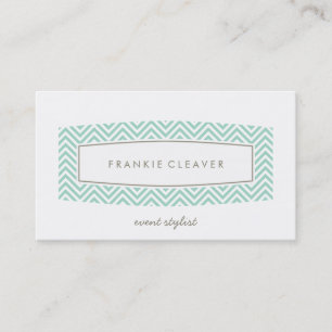 VISITEKAARTJE frisse chevron patroon panel mint