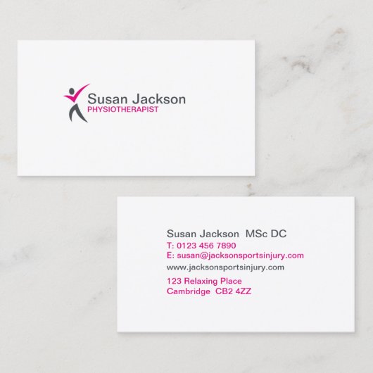 Visitekaartje fysiotherapeut (Voorkant / Achterkant)