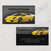 visitekaartje gele sportauto (Voorkant / Achterkant)