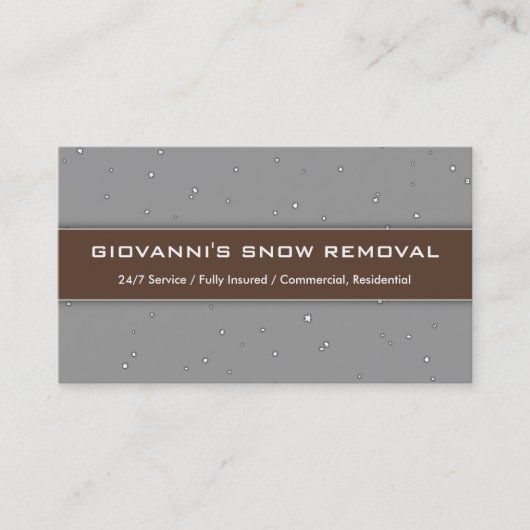 visitekaartje "Giovanni's Snow Removal" (Voorkant)