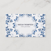 Visitekaartje Glitter Blue Mandala (Voorkant)