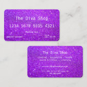 Visitekaartje | Glitter Credit Card Paars (Voorkant / Achterkant)