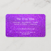 Visitekaartje | Glitter Credit Card Paars (Achterkant)