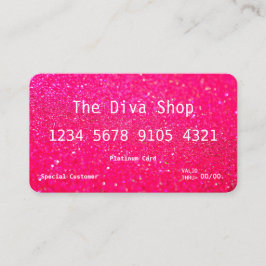 Visitekaartje | Glitter-creditcard roze