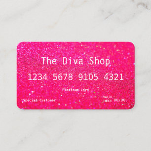 Visitekaartje Glitter-creditcard roze