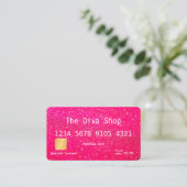 Visitekaartje | Glitter-creditcard roze (Staand voorkant)