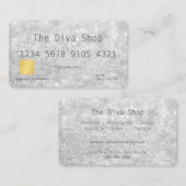 Visitekaartje | Glitter-creditcard Silver (Voorkant / Achterkant)