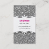 VISITEKAARTJE glitter glitter sparkle silver pink (Achterkant)
