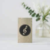 Visitekaartje Glitter Music Note (Staand voorkant)