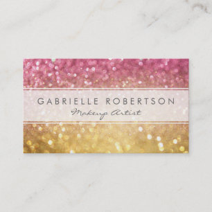 Visitekaartje Glitter Rainbow Bokeh