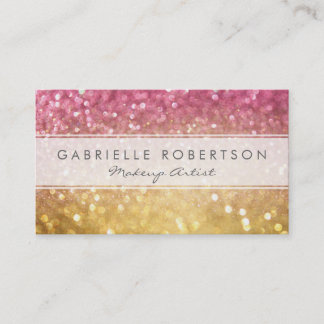 Visitekaartje Glitter Rainbow Bokeh
