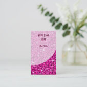 Visitekaartje Glitz roze curve portret (Staand voorkant)