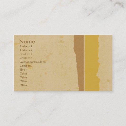 Visitekaartje Golden Grunge (Voorkant)