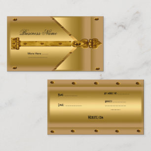 Visitekaartje Goud Metaal Look Scharnier