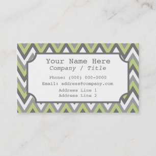 Visitekaartje groen grijs Chevron Label