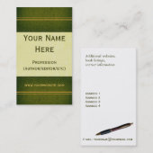 Visitekaartje groen lederboek (Voorkant / Achterkant)