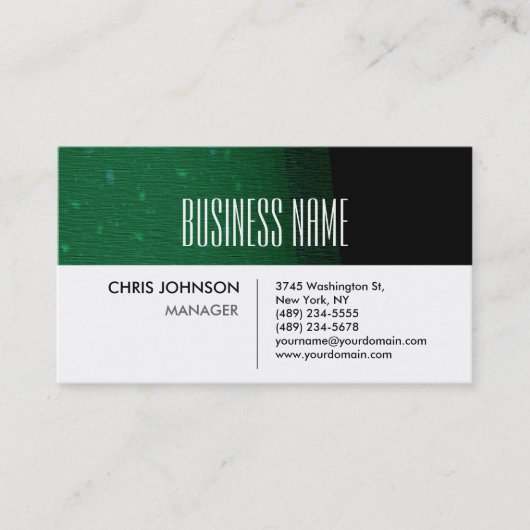 Visitekaartje groen patroonstripe White Charm (Voorkant)