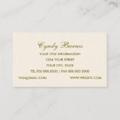 Visitekaartje Groene bladeren (Achterkant)