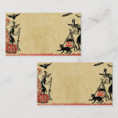 Visitekaartje Halloween Witches (Voorkant / Achterkant)